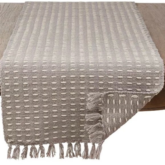 Gray Textured Table Runner - Picture 1 of 3